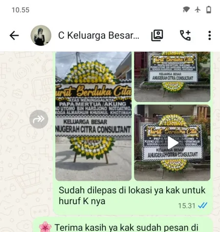 Pengiriman Papan Bunga Duka Bendungan Hilir